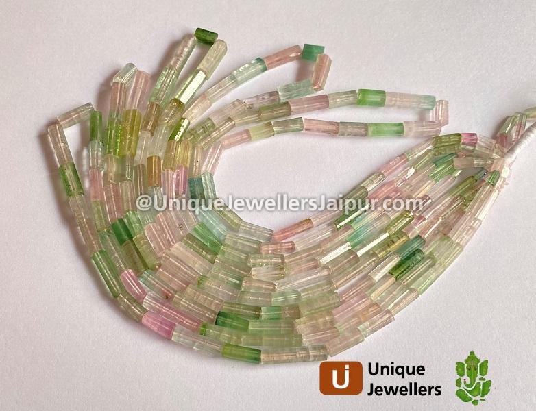 Afghan Tourmaline Step Cut Pipe Beads